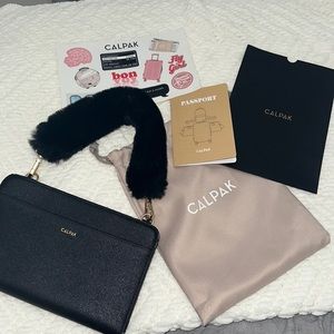 Calpak Passport Wallet With Fur Handle
